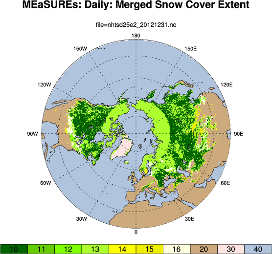 MEaSUREs Northern Hemisphere Terrestrial Snow Cover Extent Daily 25km EASE-Grid 2.0