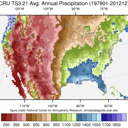 CRU TS Gridded precipitation and other meteorological variables since 1901 